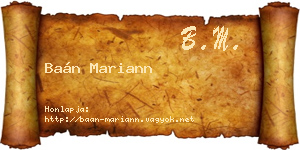 Baán Mariann névjegykártya