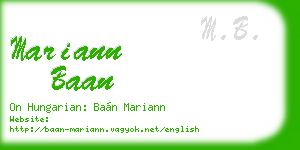 mariann baan business card